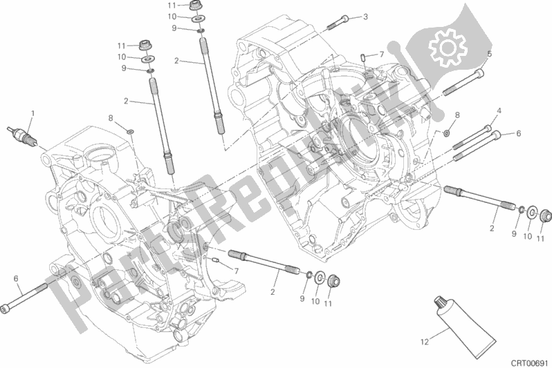 Todas as partes de 10a - Par De Meio Cárteres do Ducati Multistrada 1200 S ABS 2017